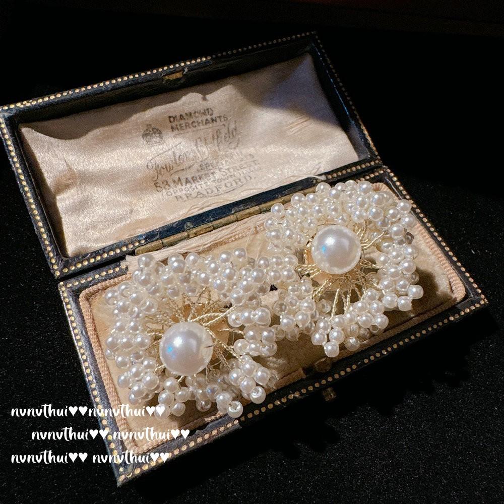 Mermaid Princess, Flower Pearl Earrings, Cortez, 18K Gold Plated, Bow Zircon Pearl Earrings