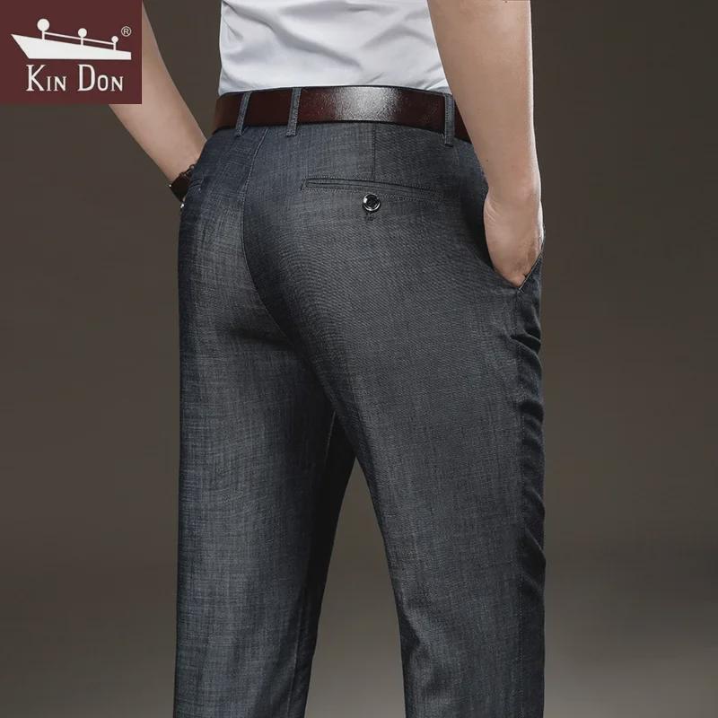 Jindun Męskie Letnie Jeansy Tencelowe Slim-Fit Stretch 8100