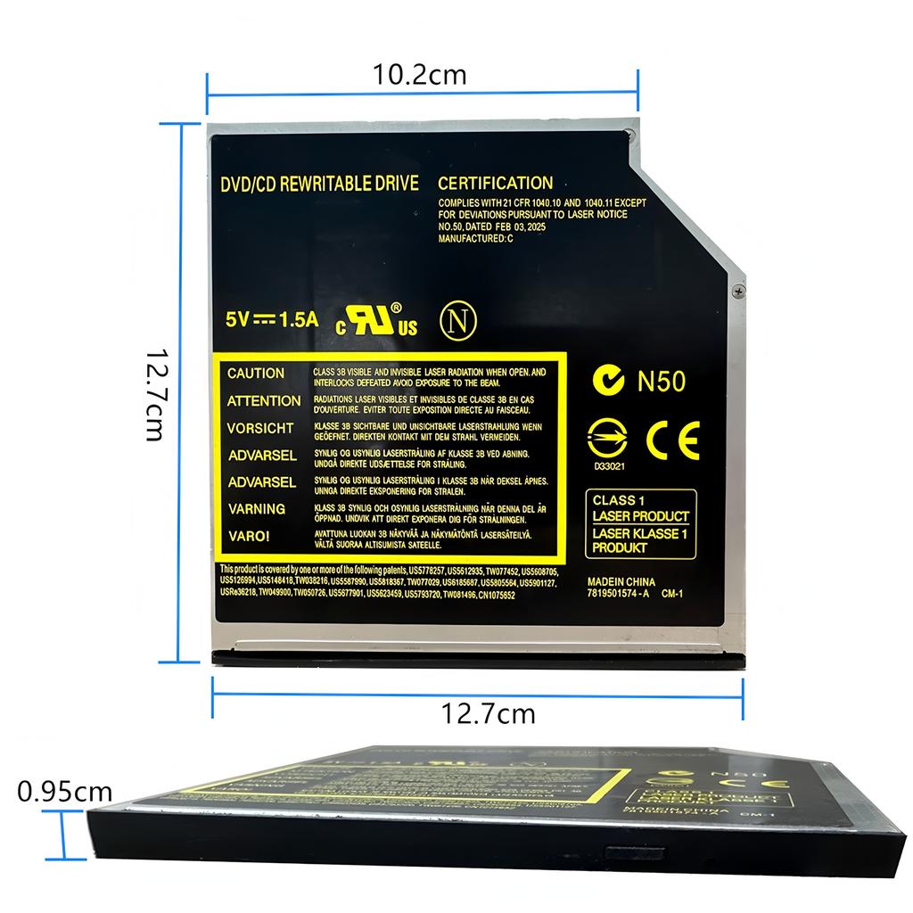 LJIAL Superdrive DVD CD RW Burner Writer 9.5mm Internal SATA Optical Drive Laptop Notebook Drive DVD Burner Writer