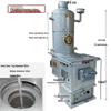 Indoor Coal-Burning Heating Stove with Chimney and Radiators, Includes Water Tank for Boiling and Cooking.