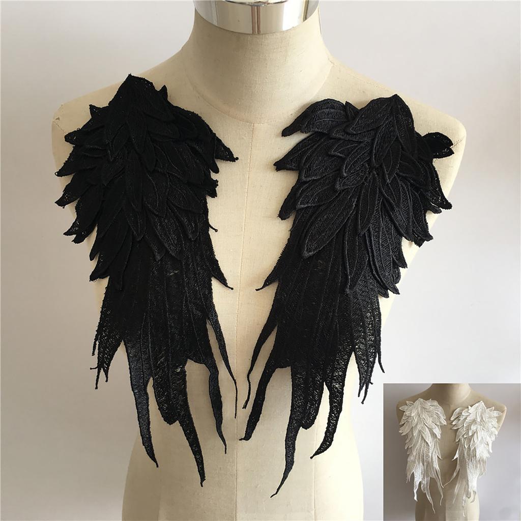 1pair Angel Wing Embroidery Patches Fashion Clothing Applique Costume Accessory for Personalized Clothing