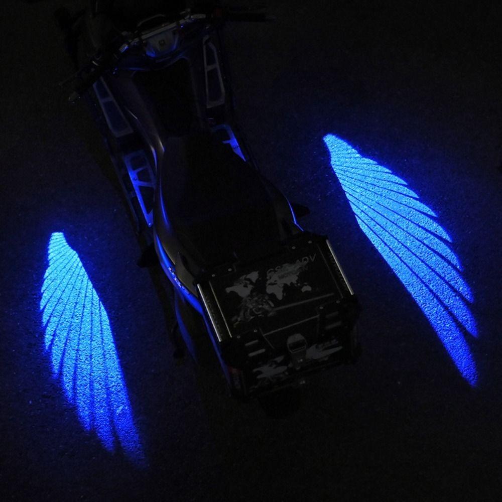 

1Pair Clear Mood Light Angel Wings Motorcycle Ornaments Fashion Projector Lamp Universal синій