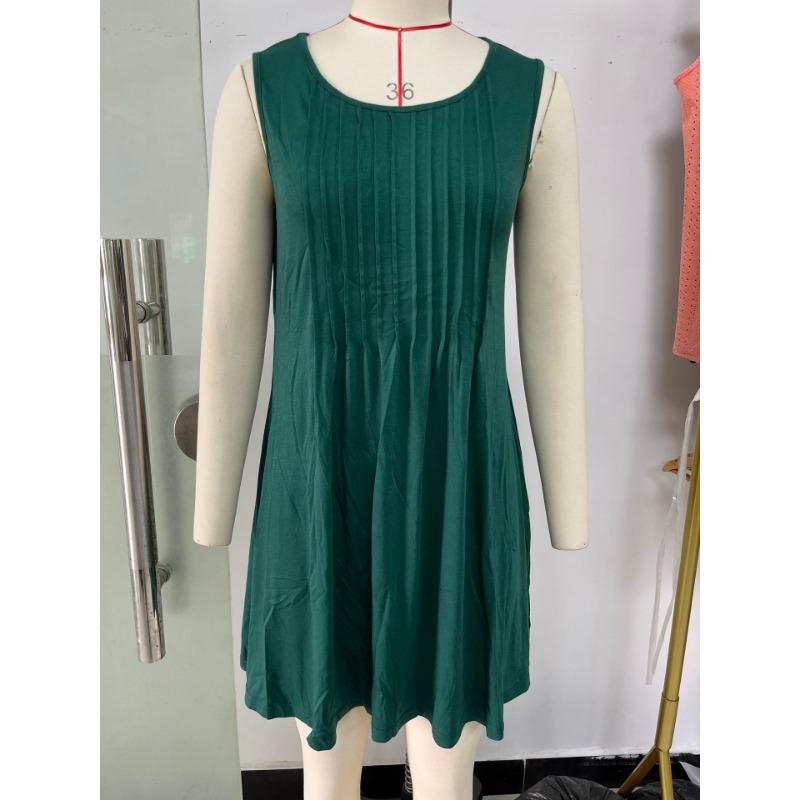 Spring/Summer Printed Tank Top Loose Pocket Dress for Women