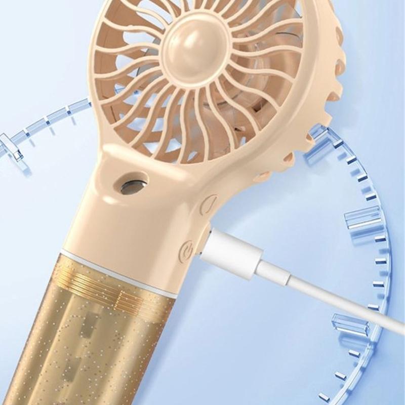 Misting Fan Handheld Fan HandHeld Misting Fan Rechargeable 4 Speed Adjustment Small Mister Fan Cooling Water Spray