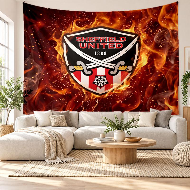 Sheffield United Football Wall Tapestry, Soft Fabric Wall Hanging, Decorative Backdrop For Bedroom Home Wall Art