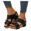 Women Wedge Sandals 2026 Summer Platform Sandals Rubber Sole Buckle Peep Toe Elegant Shoes For Woman Beach Sandalias De Mujer