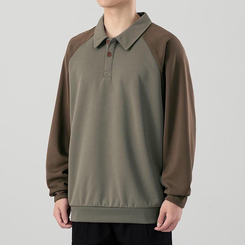 Men's Casual Sports Hoodie: Loose-Fit Lapel Long Sleeve T-shirt for Autumn