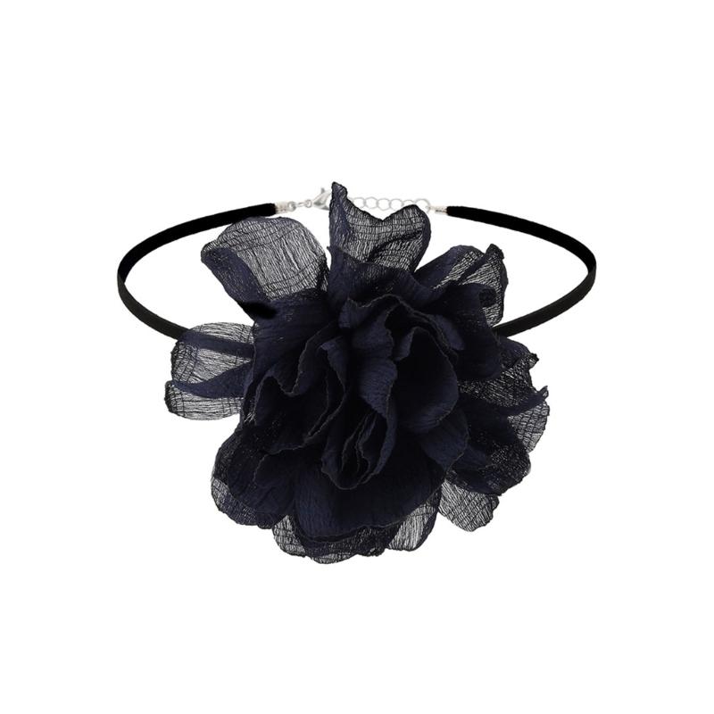 Flower Choker Necklace Soft Korean-Velvet Material Flower Choker Flower Choker Cloth Accessories for Women Teen Girls