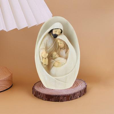 Kutsal Aile Reçine Figür Noel Sahnesi Advent Heykeli Yusuf Meryem Doğum