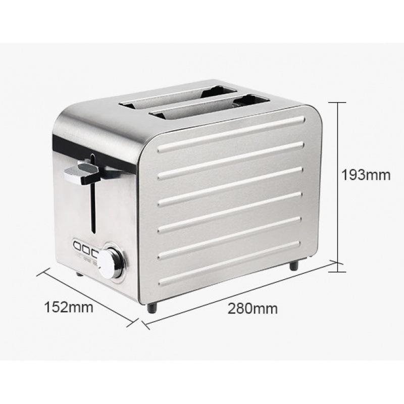 High-Power Stainless Steel Toaster with Extra-Wide Slots and Automatic Pop-Up