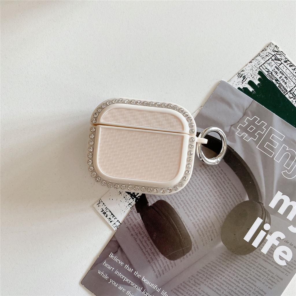Diamond-encrusted carbon fiber is suitable for Apple AirPods 1 generation 1 Bluetooth headset case Pro1 headset case New and simple
