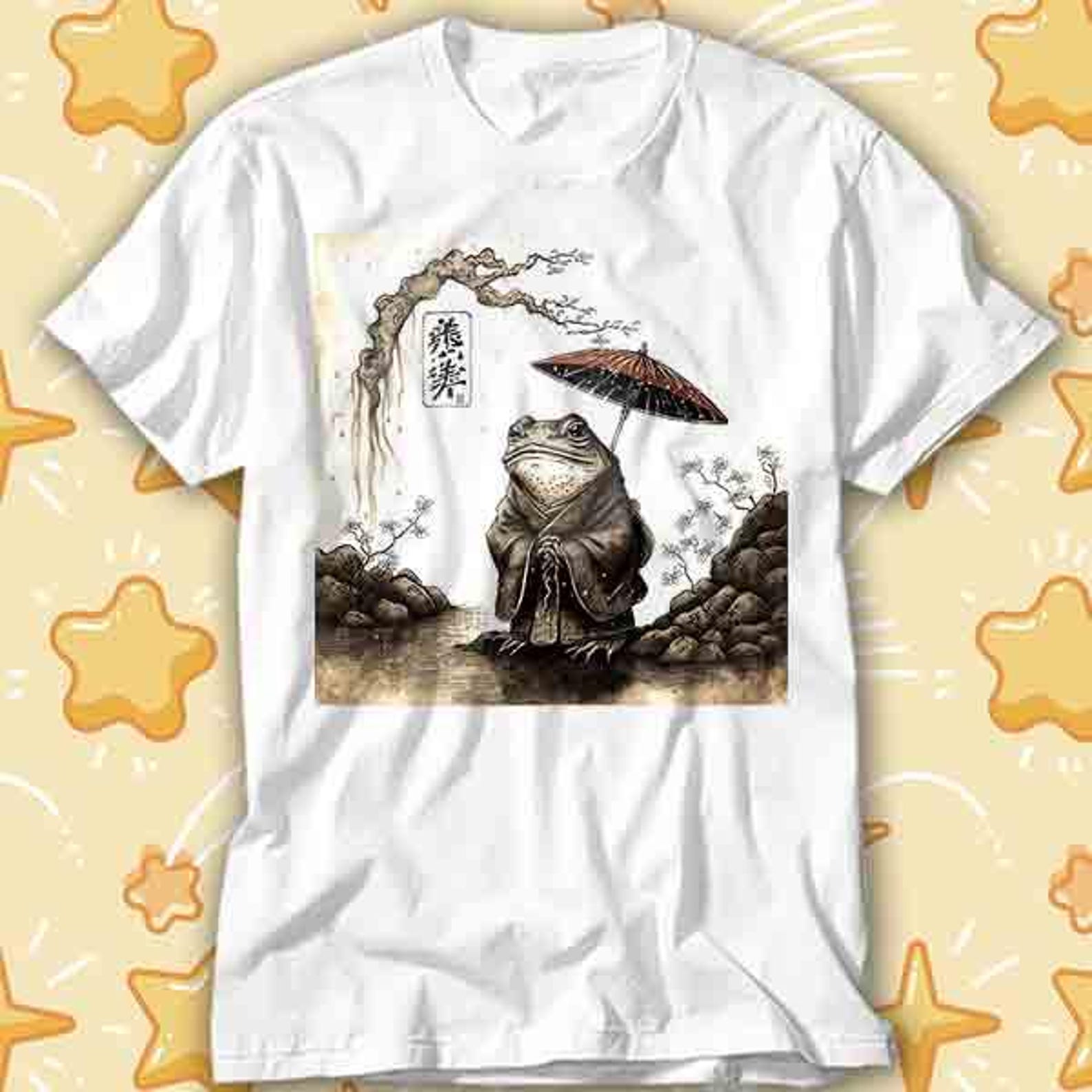 Japanese Frog & Toad Matsumoto Hoji Rainy Day Poster T-Shirt 532 3XL
