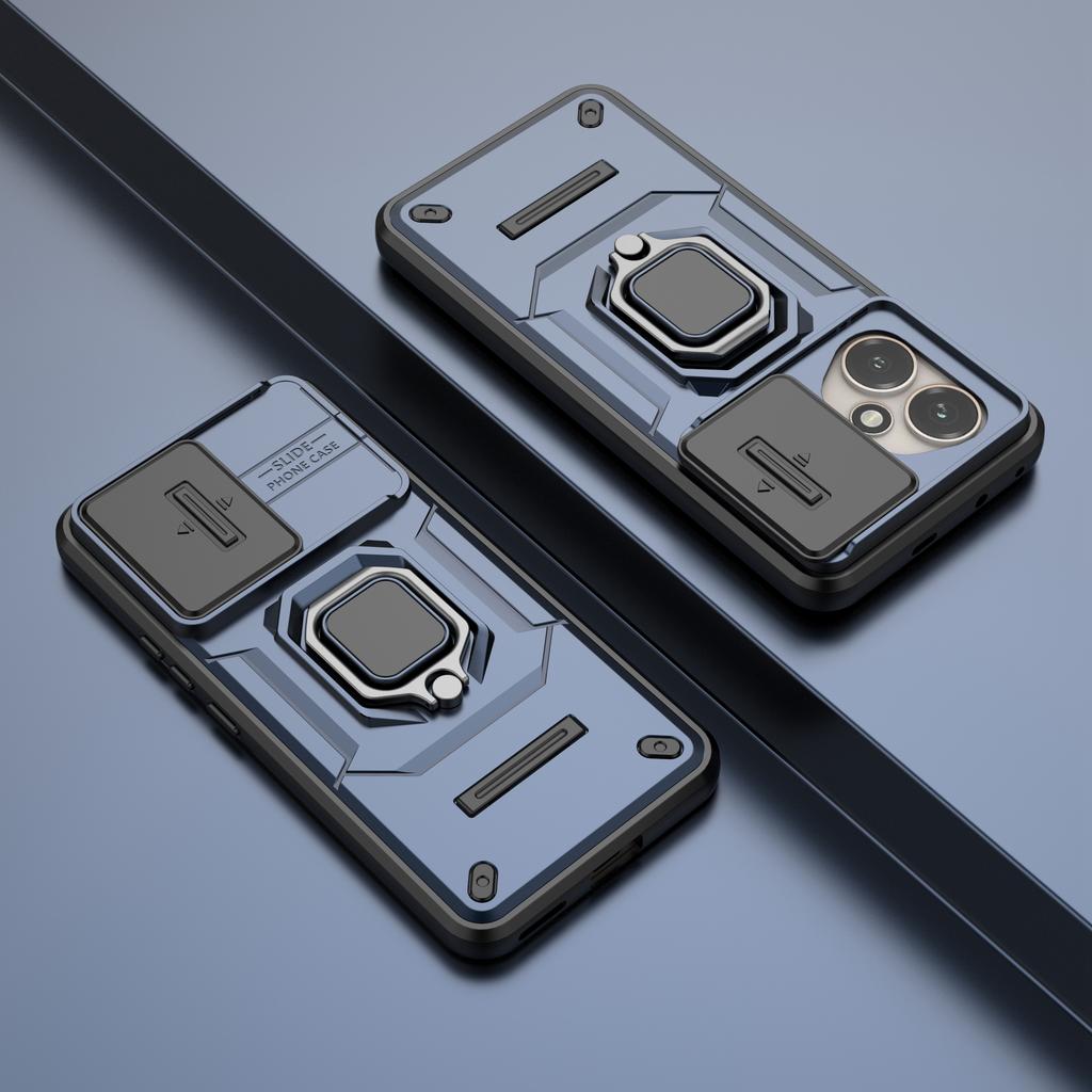 For Honor 400 5G (Global) Case PC+TPU Kickstand Phone Protector with Lens Cover