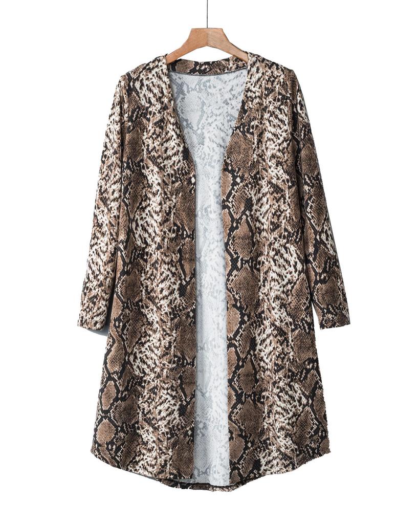Azura Exchange Long Cardigan with Snake Print