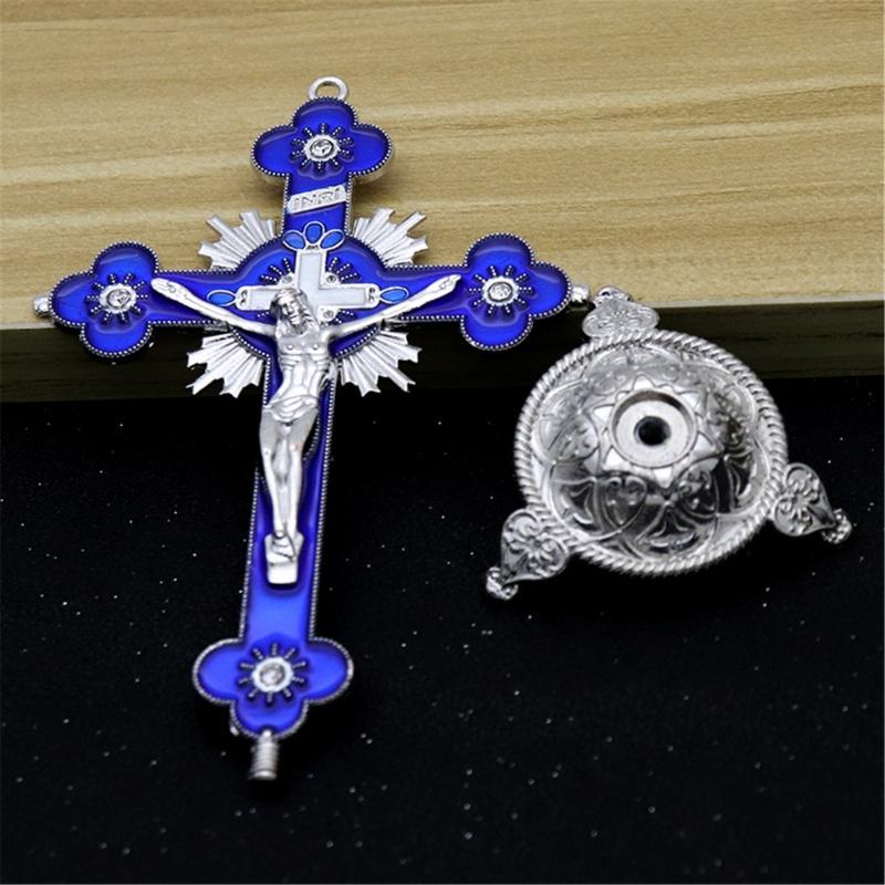 Metal Cross Ornaments Alloy Christian Catholic Art Statue Home And Office Desktop Decoration Small Cross Ornament