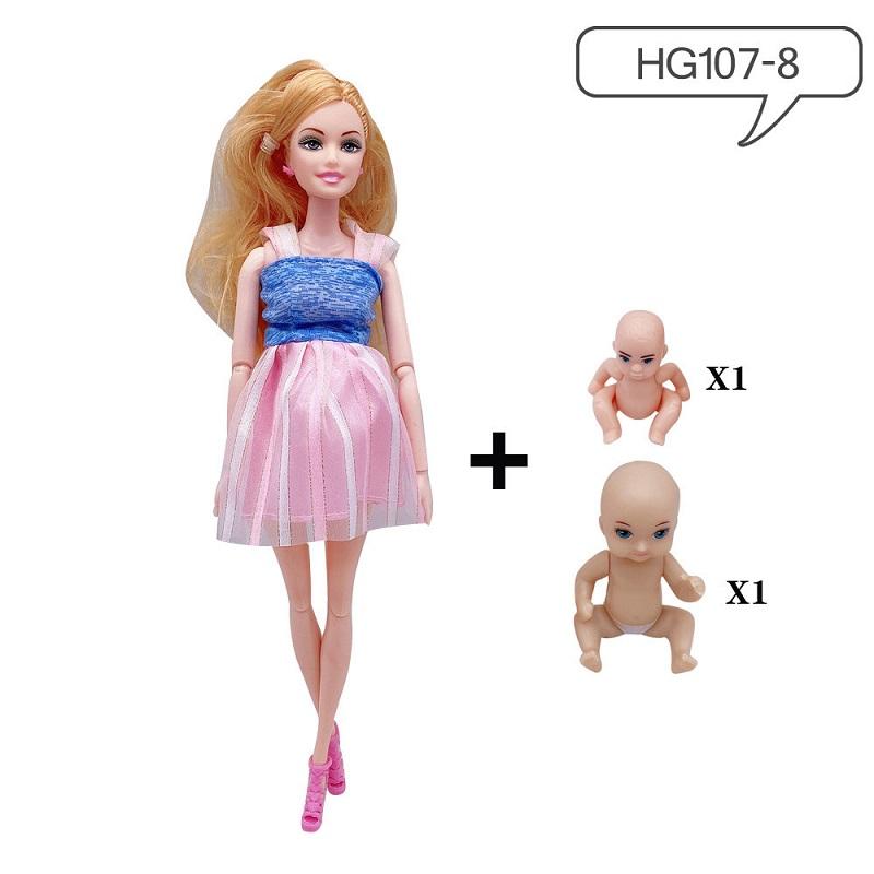11.5 Inches Pregnant Doll Mom Have 2Pcs Baby In Her Tummy with 1Pc Clothes Educational Dolls Girl Toy for Girl Gift