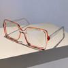 Large Square Frame Anti-Blue Light Glasses Clear Lens Glasses Color Block Fashion Decorative Glasses Computer Spectacles for Women Men