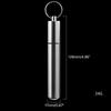 Stylish Cigarettes Container with Keychain Portable Cigarettes Holder Aluminum Metal Cigarettes Storage Tube for Men