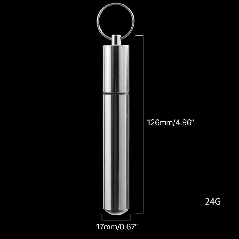 Stylish Cigarettes Container with Keychain Portable Cigarettes Holder Aluminum Metal Cigarettes Storage Tube for Men