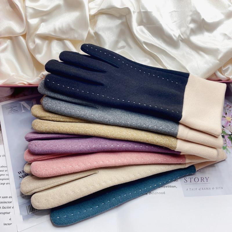 New Winter Women Keep Warm Touch Screen Fleece Thickened Not Bloated Cycling Driving Fashion Elegant Windproof Soft Gloves