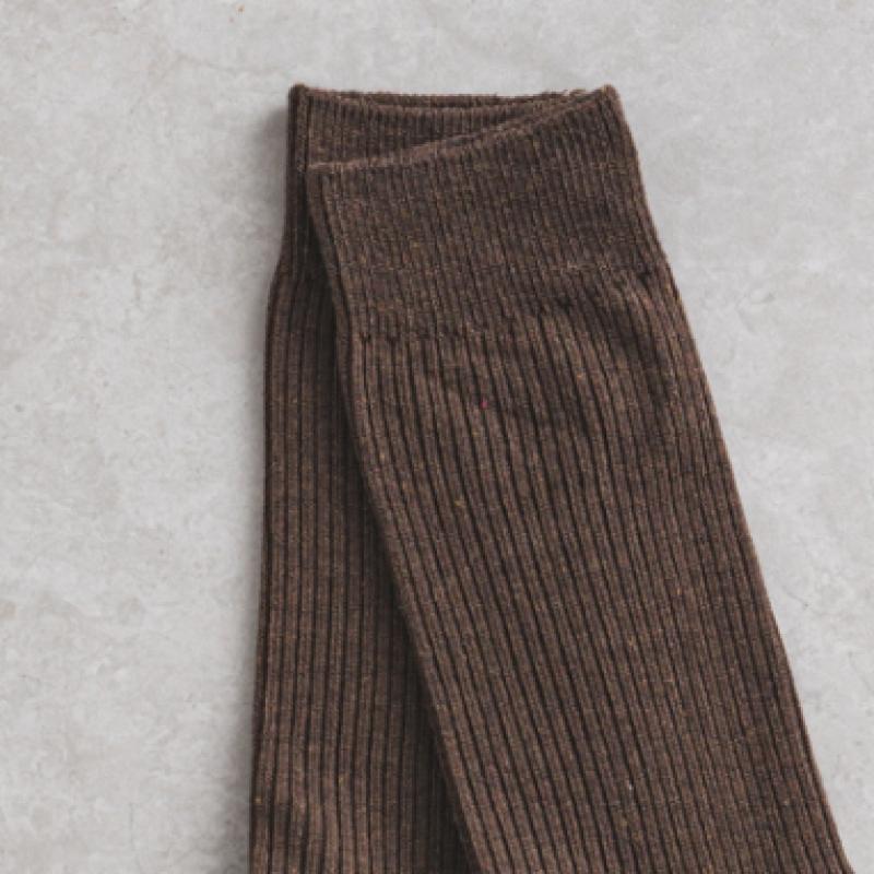 Monfoot Men S Ribbed Long Neck SockS Brown