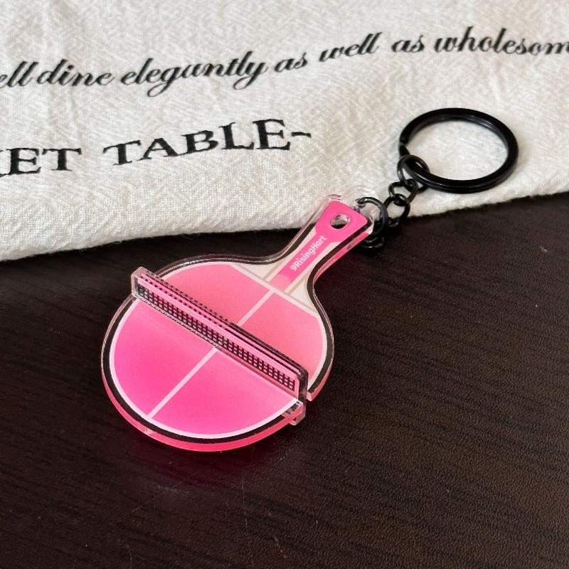 Acrylic Ping Pong Table Keychain Double Sided Mini 3D Sports Keyring Bag Pendant Car Key Chains Souvenir Gift