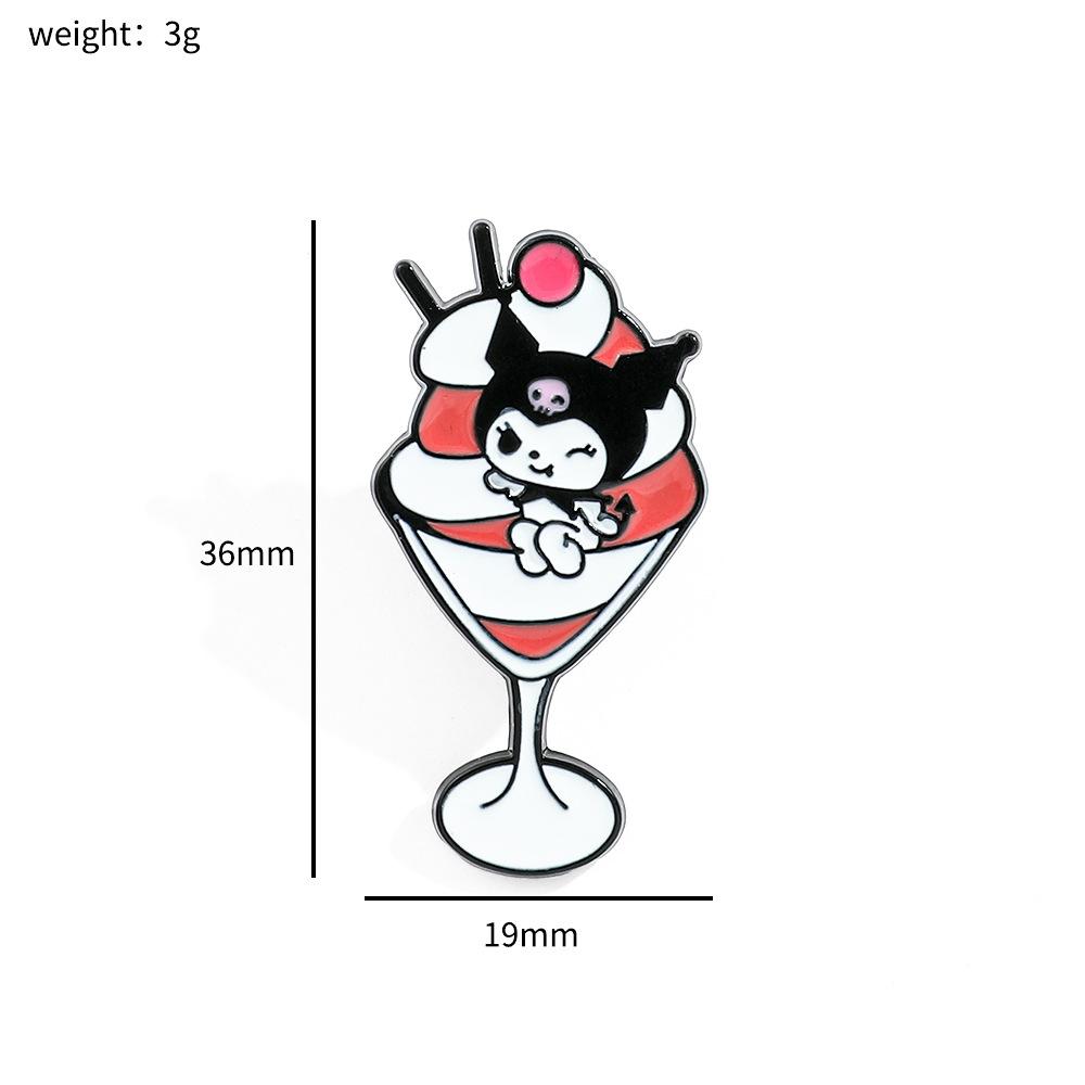 Cartoon Cute Sanrio Metal Badge Food Styling Cake Jade Cinnamon Dog Ice Cream Kulomie Alloy Accessories