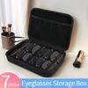 Protective Sunglasses Travel Pouches Adjustable 4/7 Slot Travel Organizer Bag Sunglass Storage Holder for Eyewear Watch Jewelry