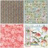 12 Sheets Retro Bird & Flower Background Paper for Journaling and Collage.