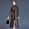 Women's Korean Style Double-Sided Wool Coat - Slim Fit, Long Over-the-Knee, with Belt