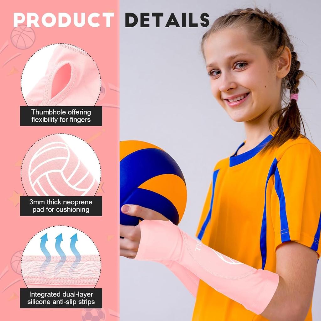 Volleyball-Armschoner für Mädchen, 1 Paar gepolsterte Volleyball-Passing-Ärmel mit Schaumstoffschutz, Volleyball-Armschutz für Jugendliche