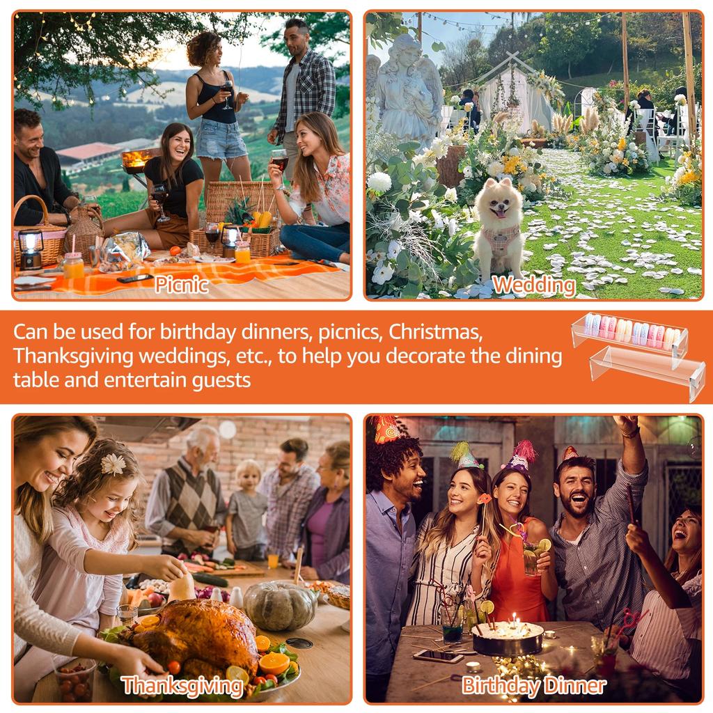 2/4 Pcs Cracker Serving Tray Clear Acrylic Cracker Holder 8.75x2.75x1.5 Inch Multipurpose Food Display Stands for Party Events