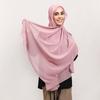 2-in-1 Sofort Chiffon Hijab Schal Einfarbige mit Unterhaube Damen Chiffon Schal Atmungsaktiv Bequem Weiblich Muslimisches Bandana