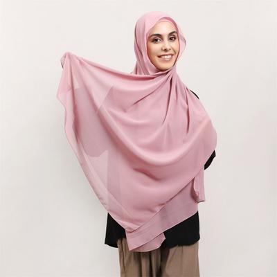 2in1 Instant Chiffon Hijab Scarf Solid Color with Undercap Women Chiffon Shawl Breathable Comfortable Female Musulman Bandana