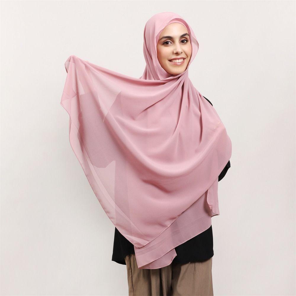 2in1 Instant Chiffon Hijab Scarf Bulit-In Magnets Islamic Head Wrap Female Musulman Bandana Women