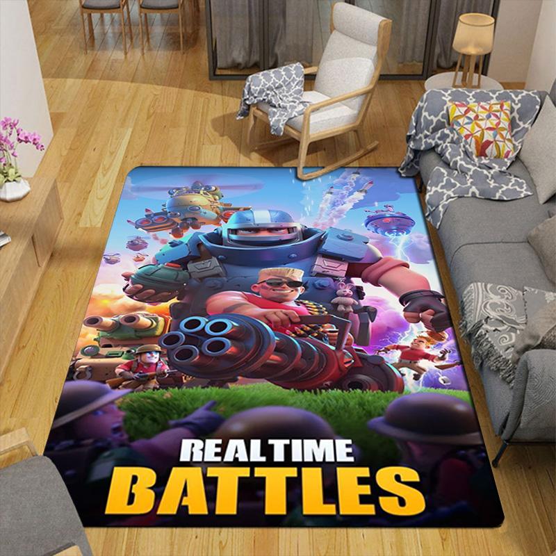 Real-time Combat Theme Rug Floor Mat for Living Room or Bedroom Soft and Comfortable Carpet a Gift for Birthday and Holiday.