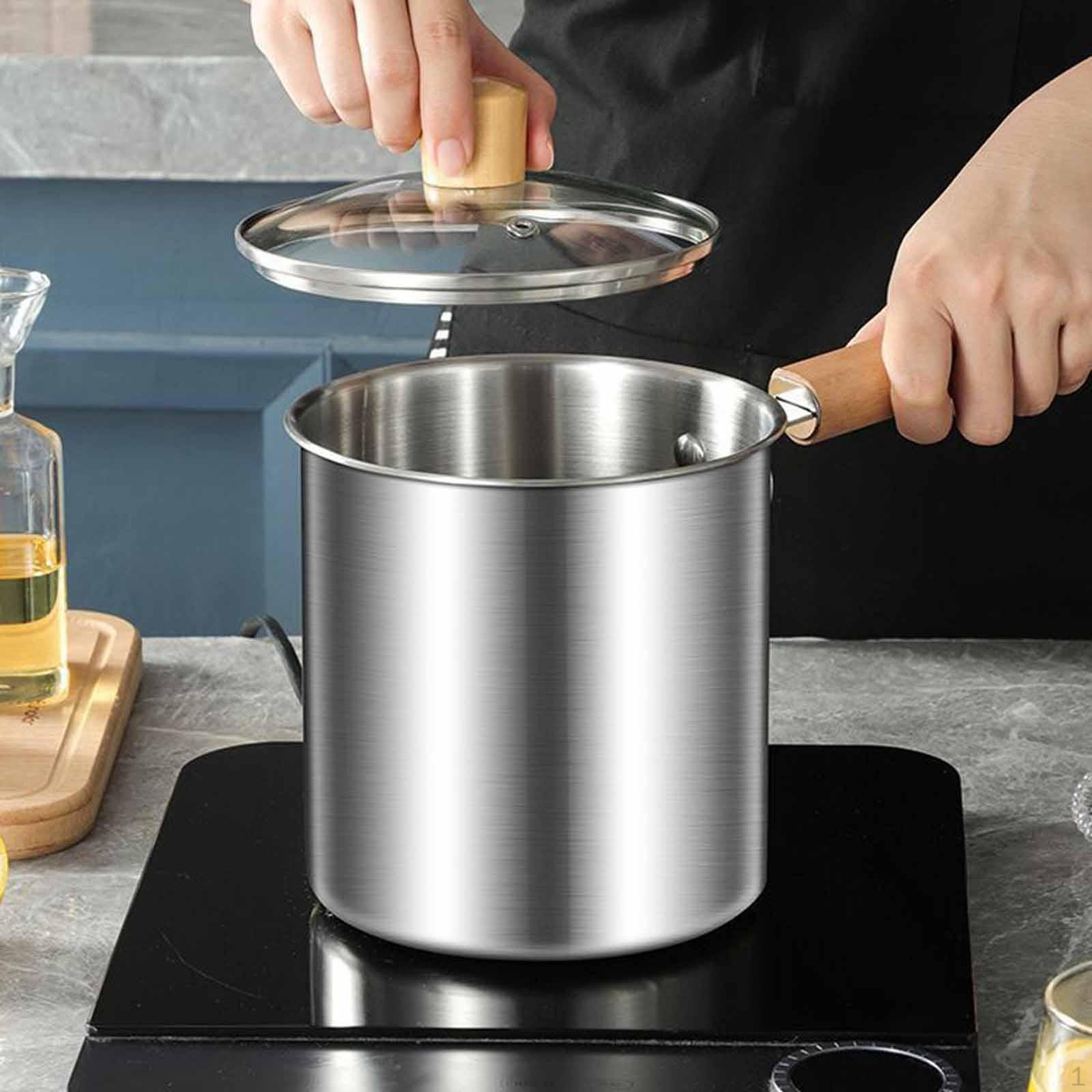 

Deep Frying Pot,Deep Fryer Pot,Heat Resistant with Basket and Lid Pan for Cooking Home Kitchen