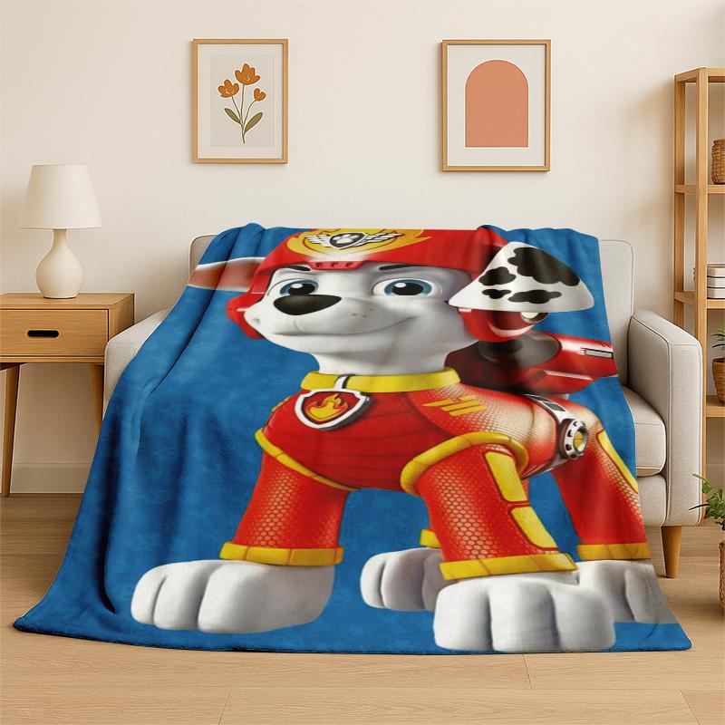 Cartoon P-Patrol Cute Dog Flannel Blanket Soft Warm Throw Blanket for Bedroom Living Room Bed Travel Camping Picnic Gift kids