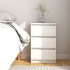 VidaXL Bedside Table White 40x29.5x64 Cm Solid Pine Wood