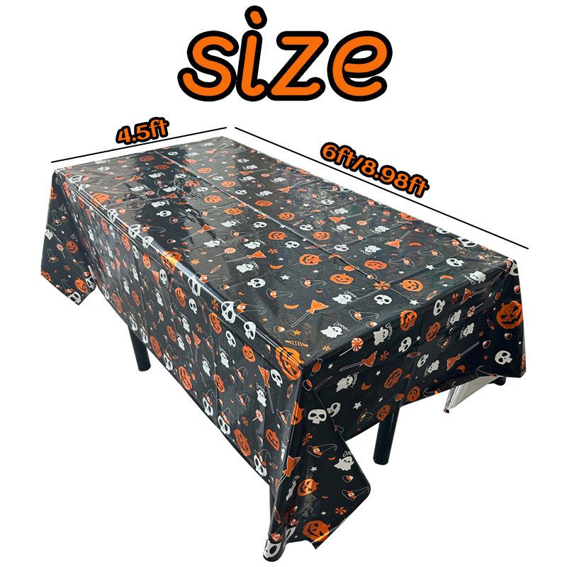 Halloween Decoration Tablecloth,Disposable Pumpkin Spider Web Bat Plastic Table Cover,Halloween Party Home Table Decor