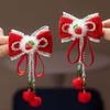 2pcs Lion New Year Tassel Barrettes Bow Ancient Style Hair Clip Children's Chinese Hairpin  Party