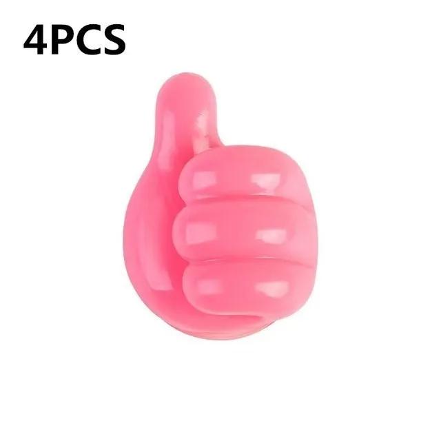 4/10 Stück selbstklebende Daumen-Wandhaken aus Silikon, multifunktionaler selbstklebender Kabel-Organizer-Clip, Schlüsselhaken, Wandaufhänger, Aufbewahrungshaken