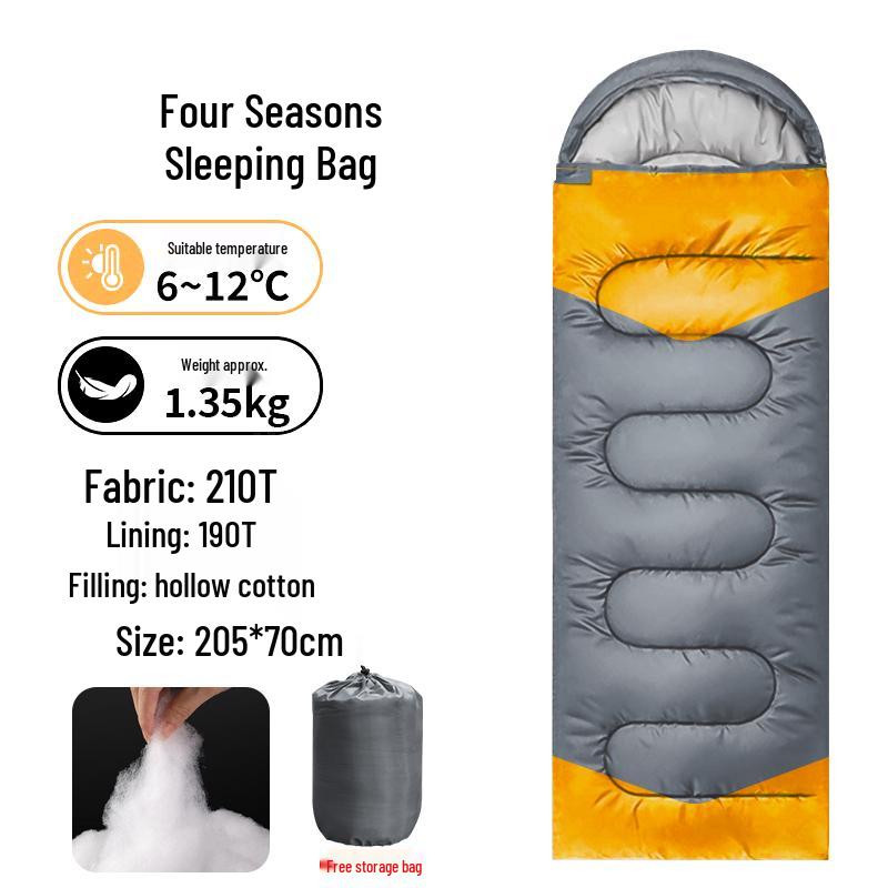 Vier-Jahreszeiten Erwachsenen-Schlafsack: Dick, Kältefest, Perfekt für Outdoor-Wintercamping