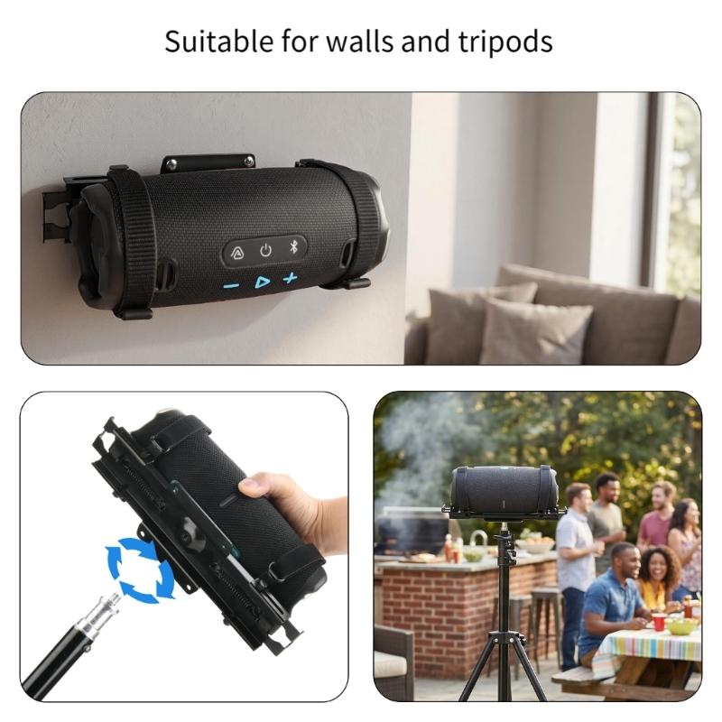Universal Metal Wall Mount Stand For Wireless Speakers With Zinc Steel Plate And EVA Padding