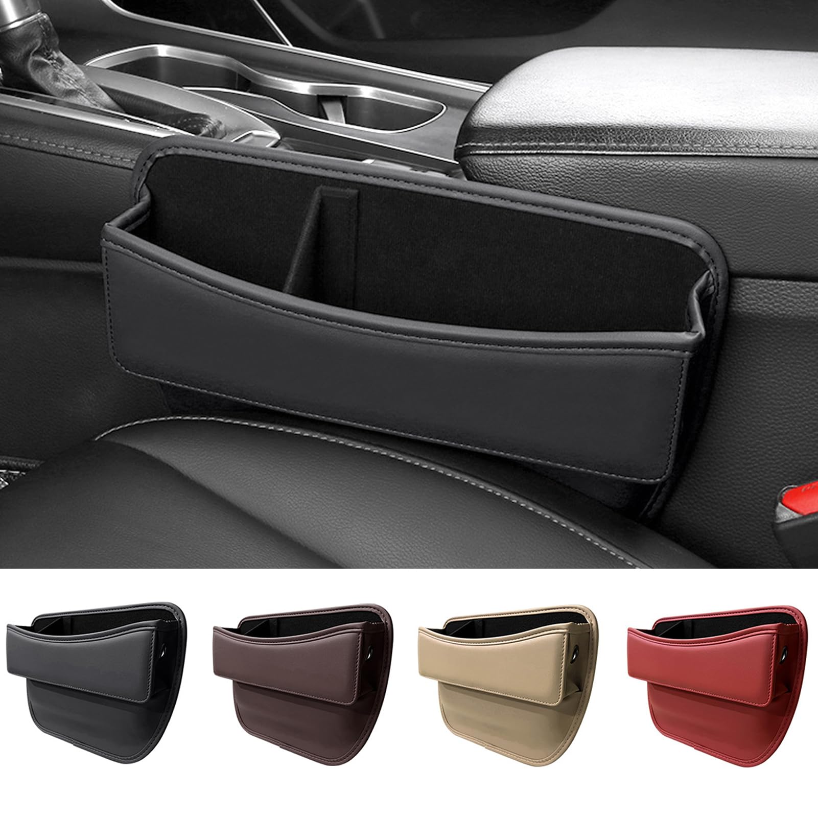 

Caizqbry Боковая камера хранения автомобиля Удобная камера хранения автомобиля Салон автомобиля Мелкий предмет Сиденье автомобиля Боковая часть сиденья автомобиля Зазор для хранения мелких предметов Автомобиль PU Для чёрный