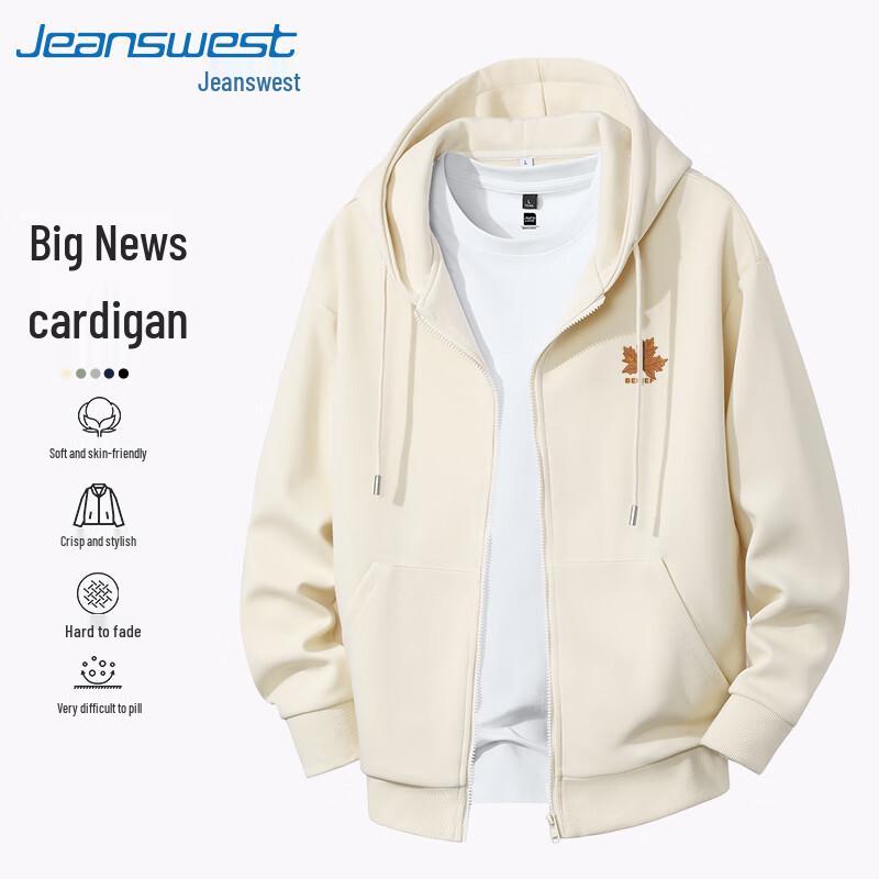 Jeanswest Herren Herbst Locker Geschnittener Ahornblatt-Hoodie