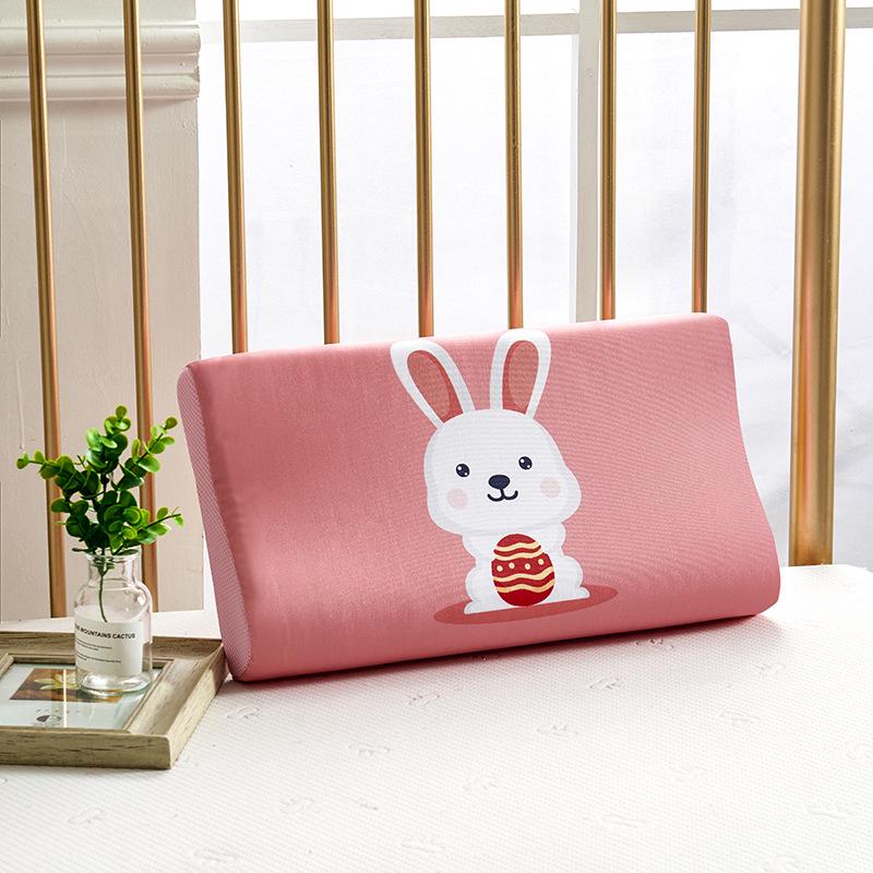 

Class A Cotton Cartoon Memory Pillow for Kids 0-6, Neck Support, Washable All-Season 44x27cm Cover Only