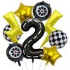 Rennsport-Thema 40 Zoll Schwarz-Weiß Digitaler Blitz Aluminiumfolienballon-Set Kindergeburtstagsfeier Szenendekoration