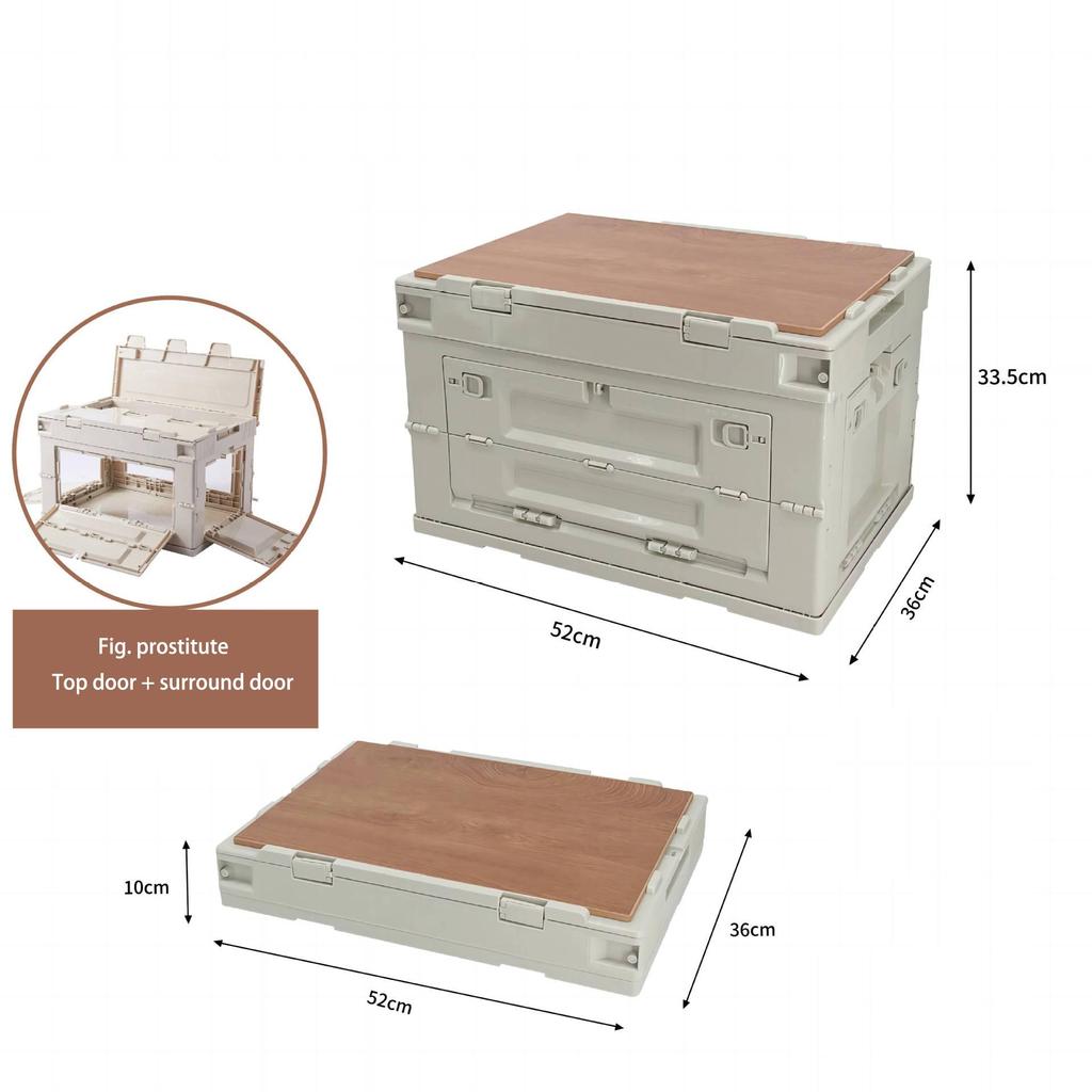 Collapsible Storage Bin with Lid Outdoor Car Trunk Multifunction Camping Foldable Plastic Folding Storage Boxes