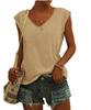 Damemote Ny Ensfarget Tank Top Sommer Bluser T-skjorte Uformell Loose Fit Basic skjorter Tank Tops